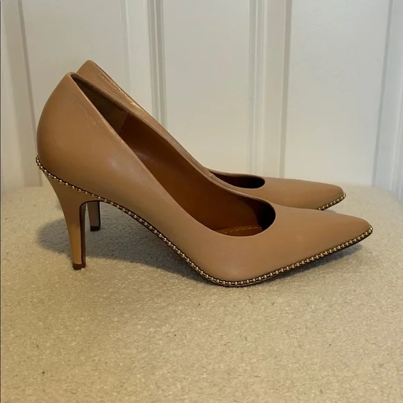 Coach Nude Beadchain Pumps Women's Size 7.5 - Picture 2 of 7
